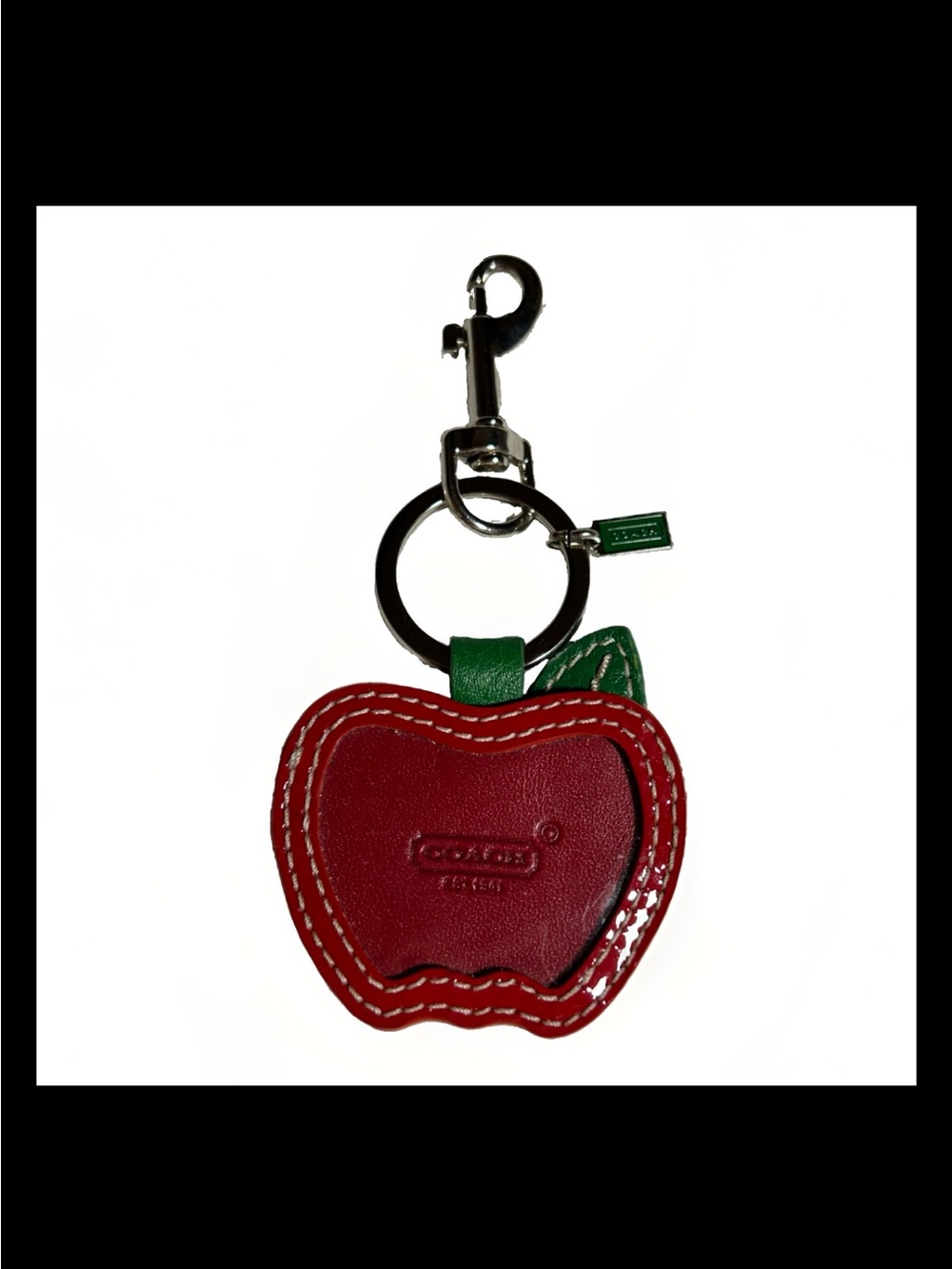 Coach Red Apple Picture Frame Keychain/Bag Charm, 2008 Style: (#92356) *RARE*